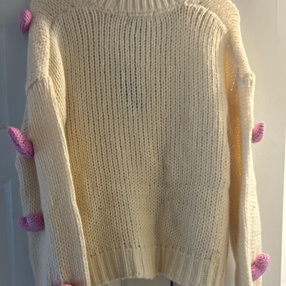 NWT ROFFE pink heart 🩷 appliqué cardigan sweater. - Picture 6 of 16